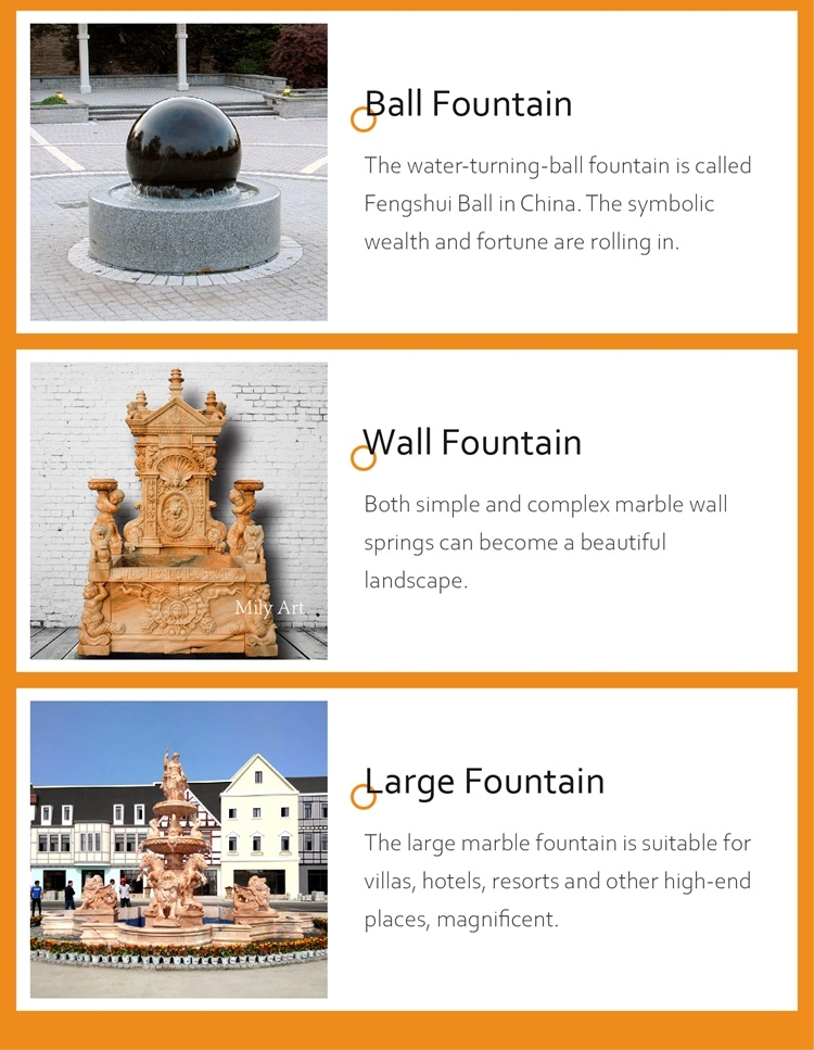 Custom Size Outdoor Garden Handmade Carved White Stone Marble 3 Tier Water Fountain for Sale