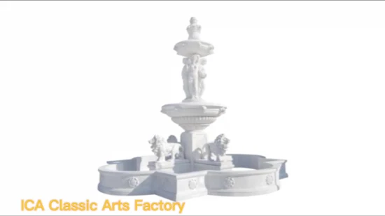 Outdoor Decorative Garden Large Granite Fountain & Marble Fountain Statue Water Horse and Lion Stone Fountain for Sale