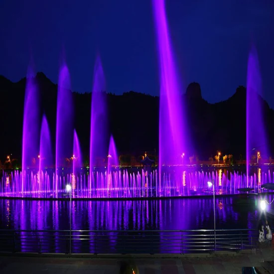 Music Square Fountain Stainless Steel Laminar Jet Fountain Outdoor Fountain Musical Dancing Fountain with Laser Light Show, DMX521, RGB